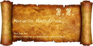 Morariu Madléna névjegykártya